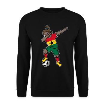 Dabbing Footballeuse Filles Ghana Soccer - Sweat-shirt Unisexe - noir - Devant - Alina (178cm) & Michal (187cm)