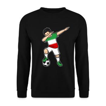 Dabbing Football Player Young Iran Football - Unisex Sweatshirt - black - Front - Alina (178cm) & Michal (187cm)