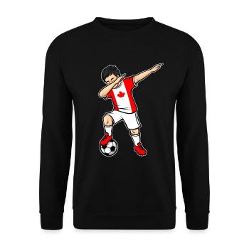 Dabbing Soccer Player Boy Canada Soccer - Sweat-shirt Unisexe - noir - Devant - Alina (178cm) & Michal (187cm)
