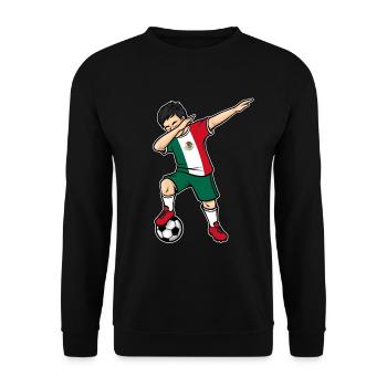 Dabbing Fußballspieler Junge Mexiko Fußball - Unisex Pullover - Schwarz - Vorne - Alina (178cm) & Michal (187cm)