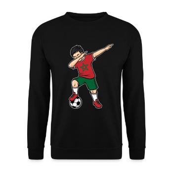 Dabbing Joueur de football garçon Maroc Football - Sweat-shirt Unisexe - noir - Devant - Alina (178cm) & Michal (187cm)