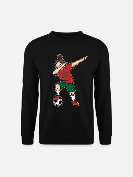 Dabbing Fußballspieler Mädchen Marokko Fußball - Unisex Pullover - Schwarz
