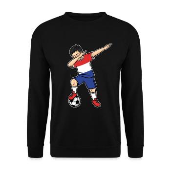 Dabbing Footballeur Jeune Pays-Bas Football - Sweat-shirt Unisexe - noir - Devant - Alina (178cm) & Michal (187cm)