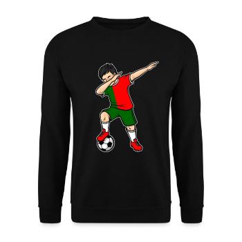 Dabbing Football Player Young Portugal Football - Unisex Sweatshirt - black - Front - Alina (178cm) & Michal (187cm)