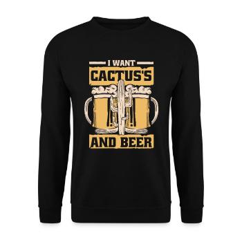 Jardin de cactus - Sweat-shirt Unisexe - noir - Devant - Alina (178cm) & Michal (187cm)