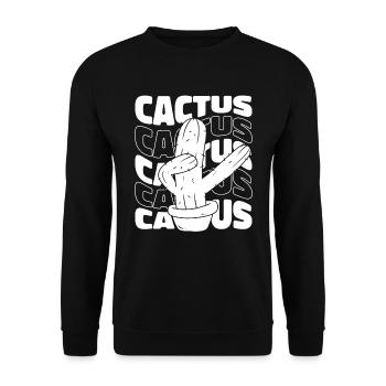 Kaktus Garten - Unisex Pullover - Schwarz - Vorne - Alina (178cm) & Michal (187cm)