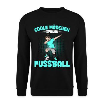 Dabbing Fußballspieler Mädchen Fußballer - Unisex Pullover - Schwarz - Vorne - Alina (178cm) & Michal (187cm)