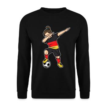 Dabbing Footballer Girls Football Germany Trik - Unisex Sweatshirt - black - Front - Alina (178cm) & Michal (187cm)