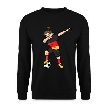 Dabbing Footballer Girls Football Germany Trik - Unisex Sweatshirt - black - Front - Alina (178cm) & Michal (187cm)