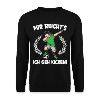 Mir Reicht's Fußball Jungs Fußballspieler - Unisex Pullover - Schwarz - Vorne - Alina (178cm) & Michal (187cm)