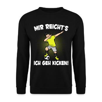 Mir Reicht's Fußball Jungen Fußballspieler - Unisex Pullover - Schwarz - Vorne - Alina (178cm) & Michal (187cm)