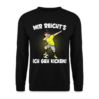 Mädchen Fußballspielerin Mir Reicht's Fußball - Unisex Pullover - Schwarz - Vorne - Alina (178cm) & Michal (187cm)