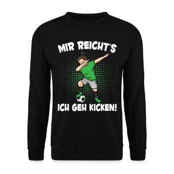 Mir Reicht's Fußball Mädchen Fußballspielerin - Unisex Pullover - Schwarz - Vorne - Alina (178cm) & Michal (187cm)
