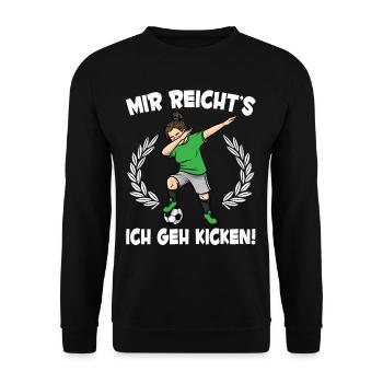 Mädchen Fußball Lustiges Fußballspielerin - Unisex Pullover - Schwarz - Vorne - Alina (178cm) & Michal (187cm)
