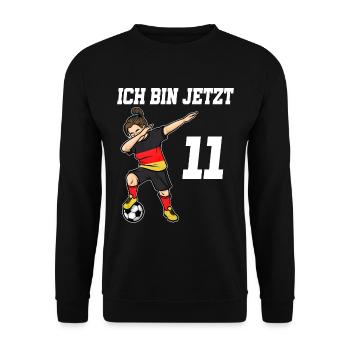 Fußballer 11 Jahre alt Mädchen Deutschland Fußball - Unisex Pullover - Schwarz - Vorne - Alina (178cm) & Michal (187cm)