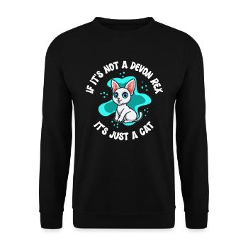 Devon Rex cat | Cat Owner Cat Gift - Unisex Sweatshirt - black - Front - Alina (178cm) & Michal (187cm)