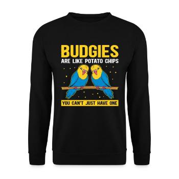 Cadeau de perruche du propriétaire de Budgerigar - Sweat-shirt Unisexe - noir - Devant - Alina (178cm) & Michal (187cm)