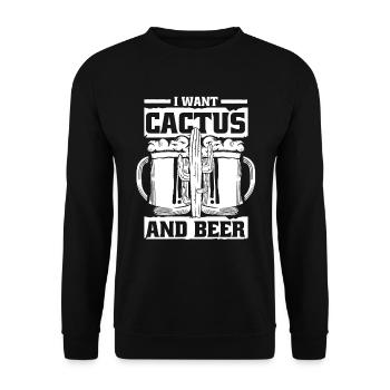 Jardin de cactus - Sweat-shirt Unisexe - noir - Devant - Alina (178cm) & Michal (187cm)