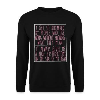 Hysterektomie - Unisex Pullover - Schwarz - Vorne - Alina (178cm) & Michal (187cm)
