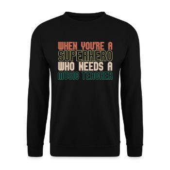 Professeur de musique Professeur de musique - Sweat-shirt Unisexe - noir - Devant - Alina (178cm) & Michal (187cm)
