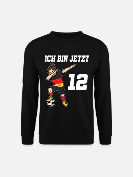 Fußballer 12 Jahre alt Mädchen Deutschland Fußball - Unisex Pullover - Schwarz