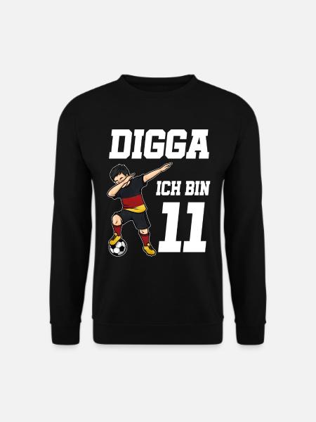 Fußball Junge 11. Geburtstag Fußballer Deutschland - Unisex Pullover - Schwarz