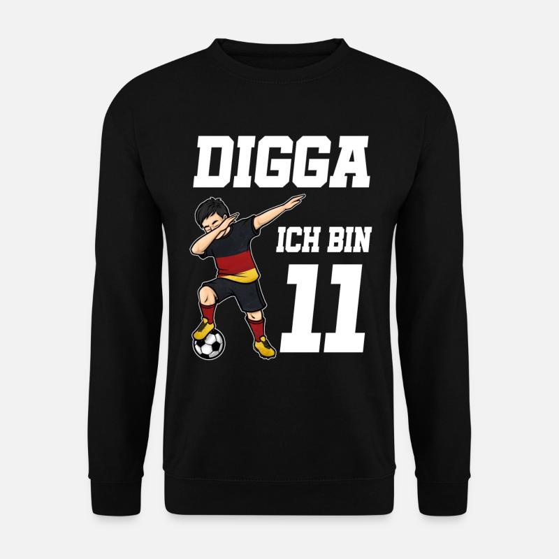 Fußball Junge 11. Geburtstag Fußballer Deutschland - Unisex Pullover - Schwarz