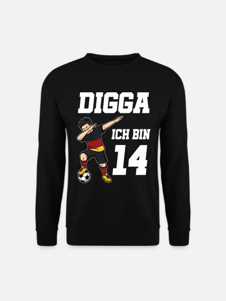 Fußball Junge 14. Geburtstag Fußballer Deutschland - Unisex Pullover - Schwarz