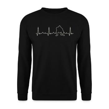 Sumo. Corazón. Amor. Ekg. Legumbres. Derrotar. - Sweat-shirt Unisexe - noir - Devant - Alina (178cm) & Michal (187cm)