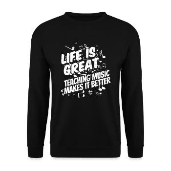 Professeur de musique Professeur de musique - Sweat-shirt Unisexe - noir - Devant - Alina (178cm) & Michal (187cm)