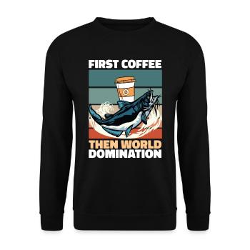 Café de poisson-chat - Sweat-shirt Unisexe - noir - Devant - Alina (178cm) & Michal (187cm)