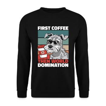 Schnauzer Hund Kaffee Sonnenbrille - Unisex Pullover - Schwarz - Vorne - Alina (178cm) & Michal (187cm)