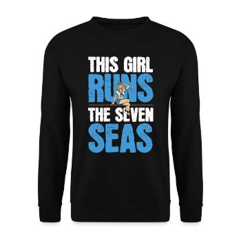 Voile Sailor Sailboat Girls - Sweat-shirt Unisexe - noir - Devant - Alina (178cm) & Michal (187cm)