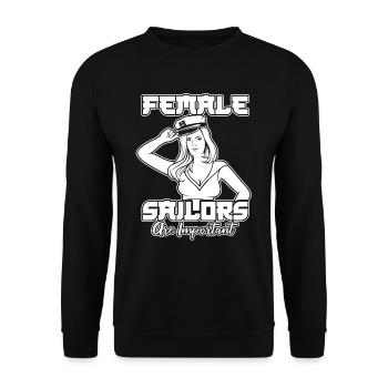 Segeln Segler Segelboot Weiblich - Unisex Pullover - Schwarz - Vorne - Alina (178cm) & Michal (187cm)