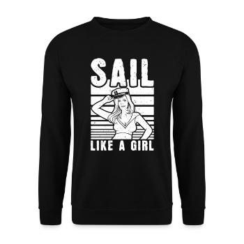 Voile Sailor Sailboat Girls - Sweat-shirt Unisexe - noir - Devant - Alina (178cm) & Michal (187cm)