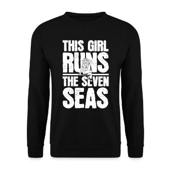 Voile Sailor Sailboat Girls - Sweat-shirt Unisexe - noir - Devant - Alina (178cm) & Michal (187cm)