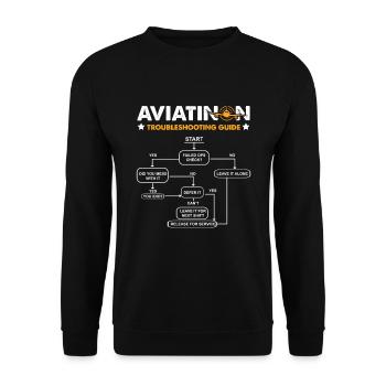 Flugzeug Mechaniker Lustig - Unisex Pullover - Schwarz - Vorne - Alina (178cm) & Michal (187cm)