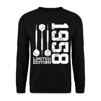 LIMITED EDITION 1958 DARTS 68TH BIRTHDAY - Unisex Sweatshirt - black - Front - Alina (178cm) & Michal (187cm)