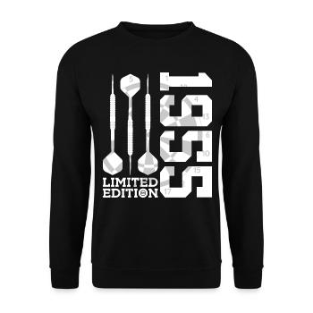 LIMITED EDITION 1955 DARTS 71ST BIRTHDAY - Unisex Sweatshirt - black - Front - Alina (178cm) & Michal (187cm)