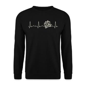 Tree Branch. Heart. Love. EKG. Pulse. Beat. - Unisex Sweatshirt - black - Front - Alina (178cm) & Michal (187cm)