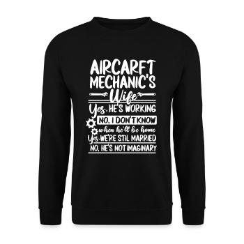 Flugzeug Mechaniker - Unisex Pullover - Schwarz - Vorne - Alina (178cm) & Michal (187cm)