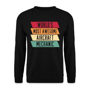 Mécanicien d’avion - Sweat-shirt Unisexe - noir - Devant - Alina (178cm) & Michal (187cm)
