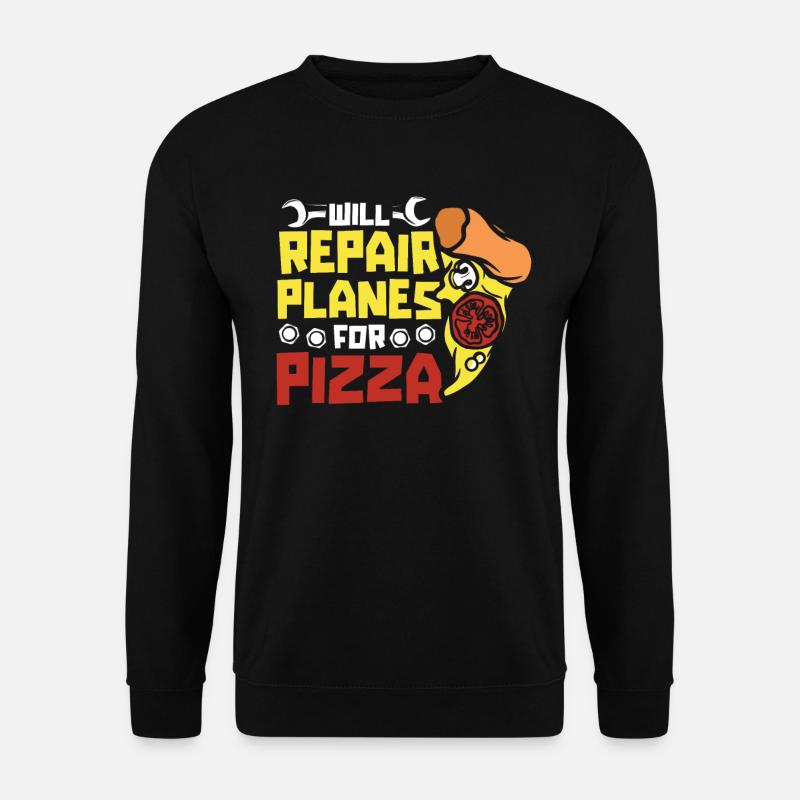 Airplane Mechanic Pizza - Unisex Sweatshirt - black