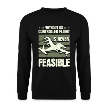 Mécanicien d’aéronefs - Sweat-shirt Unisexe - noir - Devant - Alina (178cm) & Michal (187cm)
