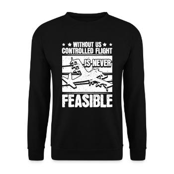 Mécanicien d’avion - Sweat-shirt Unisexe - noir - Devant - Alina (178cm) & Michal (187cm)