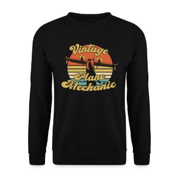 Flugzeug Mechaniker - Unisex Pullover - Schwarz - Vorne - Alina (178cm) & Michal (187cm)