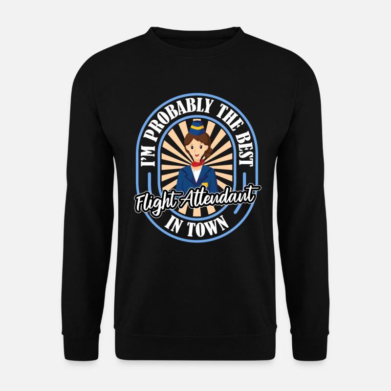 Flugbegleiter Stewardess Witzig - Unisex Pullover - Schwarz