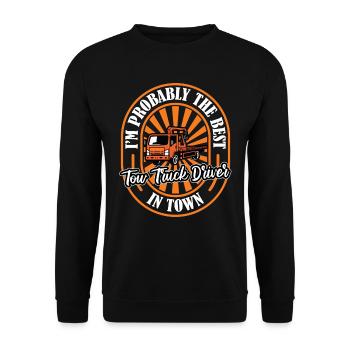 Abschleppdienst Abschlepper Lustig - Unisex Pullover - Schwarz - Vorne - Alina (178cm) & Michal (187cm)