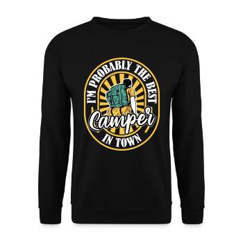 Tent Camping Camping Fun - Unisex Sweatshirt - black - Front - Alina (178cm) & Michal (187cm)
