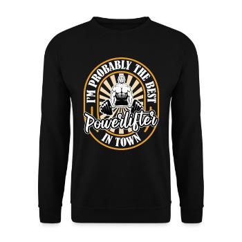 Powerlifting Powerlifter Humor - Unisex Sweatshirt - black - Front - Alina (178cm) & Michal (187cm)